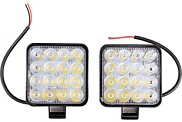 Фара светодиодная Off Road S072, 85*85 (102)*17мм квадратная 12V/24V48W6000К