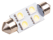 Автолампа диод T11 (C5W) 12V 4SMD, 41мм. Skyway белая SJ-4SMD-5050-41мм К-Т 2ШТ S08201172
