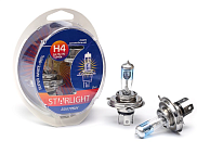 Лампа автомобильная Н4 24-75/70 р43t Super White+90% Starlight 33470SW, к-т 2шт