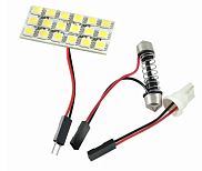 Панель светодиодная 12V 18SMD диодов 45*20мм. 2 переходника белый Skyway KS-1835