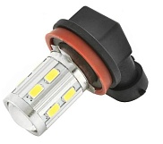 Автолампа диод H11 12V 12 SMD диод, Белая, Skyway S08201005 ( К-Т 2 ШТ)